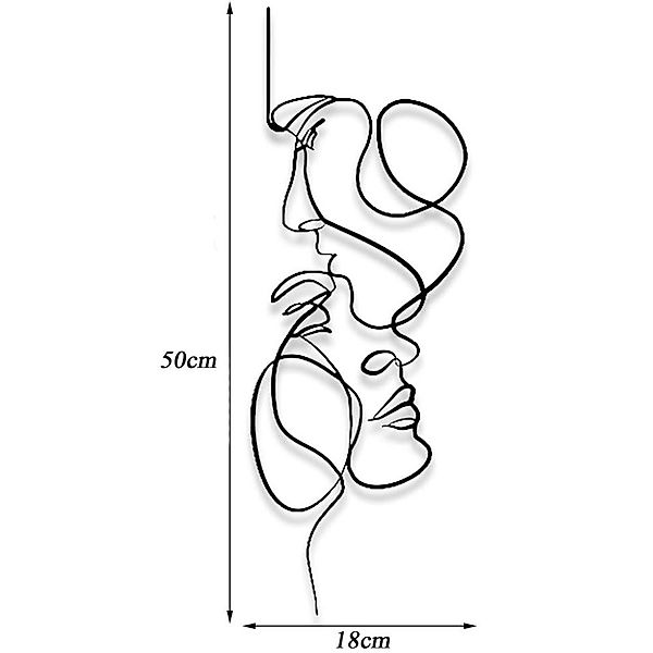NUODWELL Wanddekoobjekt Gesichter Line Art Wanddeko,Abstraktes günstig online kaufen