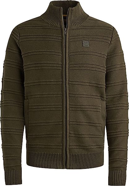PME Legend Strickjacke Structure Knit Beluga Grün - Größe M günstig online kaufen