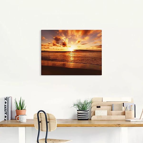 Artland Wandbild »Schöner Sonnenuntergang Strand«, Gewässer, (1 St.) günstig online kaufen