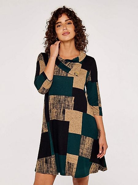 Apricot Strickkleid Swing Dress mit Umschlagkragen günstig online kaufen