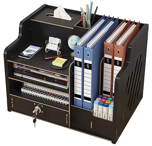 zggzerg Regal-Schreibtisch Große Schreibtisch Organizer aus Holz mit Schubl günstig online kaufen