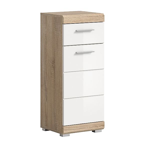 Standschrank 37 cm x 88 cm x 31 cm Sonoma-Weiß günstig online kaufen