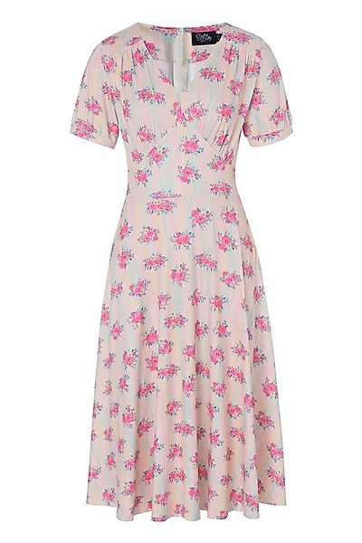 Dolly and Dotty A-Linien-Kleid Julia Pastel Yellow Floral Vintage Retro Roc günstig online kaufen