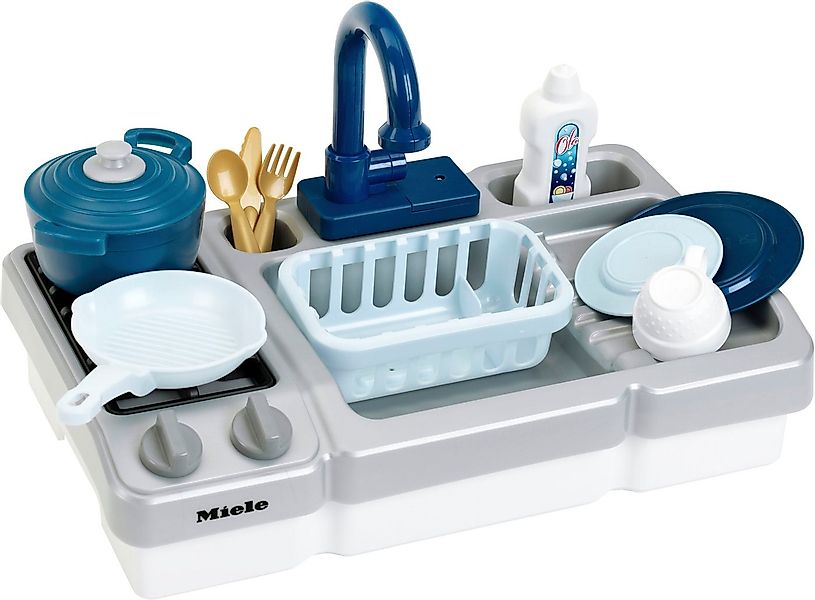 Klein Spielküche Miele - Spüle mit Wasserfunktion und Kochfeld Kunststoff, günstig online kaufen