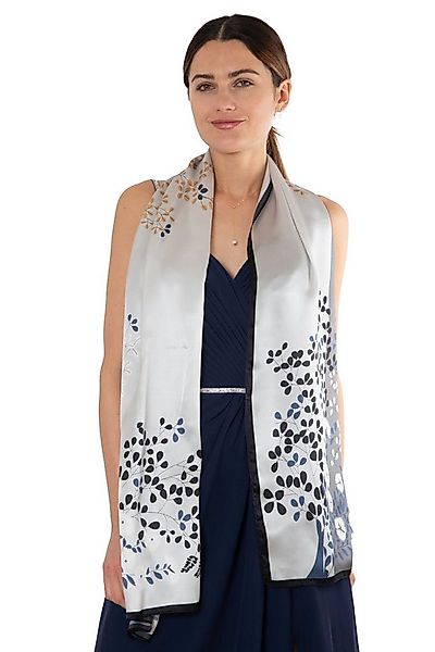 MayTree Seidenschal Blütenzweige blau, grau, gelb 55 x 175 cm, (Stück), Sei günstig online kaufen