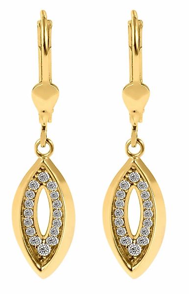 Adelia´s Paar Ohrhänger "Damen Ohrringe – Ohrhänger aus 375 Gold mit Zirkon günstig online kaufen