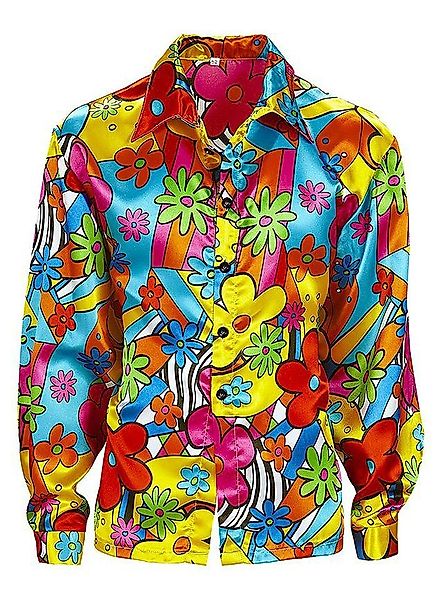 Widdmann Hippie-Kostüm 70er Hippie Flower Hemd Herren - Karneval Fasching, günstig online kaufen