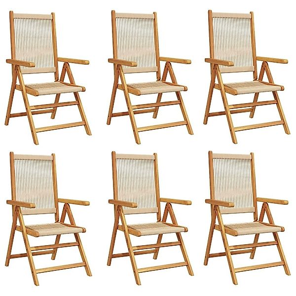 vidaXL Gartenstuhl Gartenstuhl Verstellbar 6 Stk. günstig online kaufen