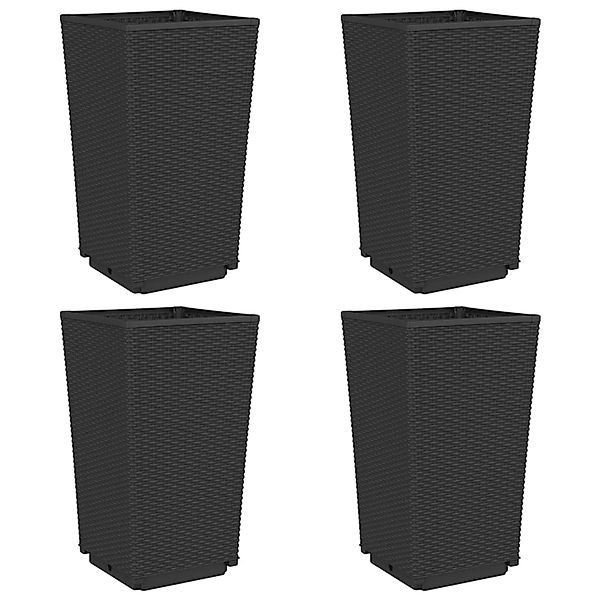 vidaXL Pflanzkübel 4 Stk Schwarz 32,5x32,5x57 cm PP 367853 günstig online kaufen