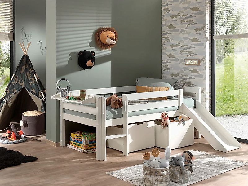 Vipack Spielbett "Pino, Kiefer massiv, mit Rolllattenrost, 2 Rollboxen, Mad günstig online kaufen