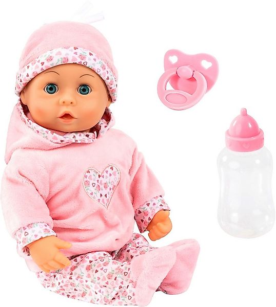 Bayer Babypuppe First Words Baby, 38 cm, rosa (3-tlg), mit Schlafaugen und günstig online kaufen