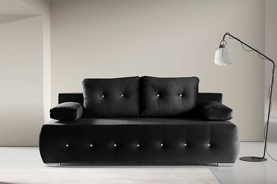 WERK2 Schlafsofa "Monaco", 2-Sitzer Schlafcouch mit Bettkasten & funkelnden günstig online kaufen