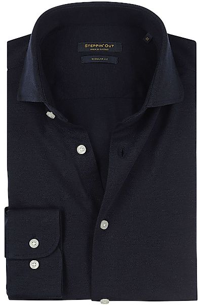 Steppin' Out Hemd Stretch Piqué Navy - Größe L günstig online kaufen