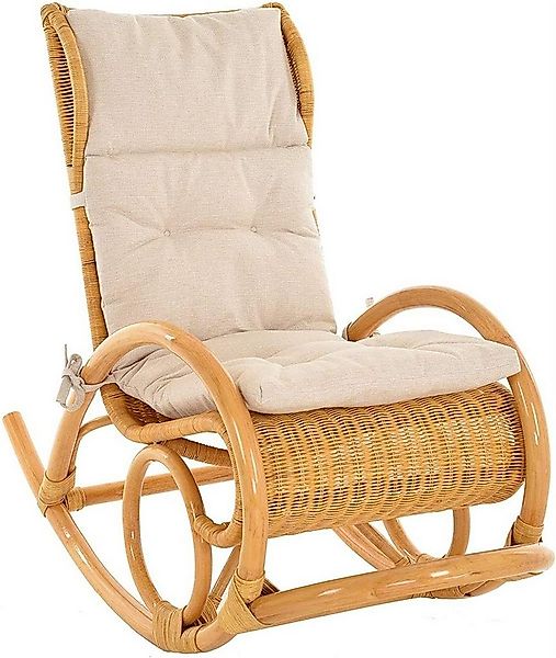 Krines Home Schaukelstuhl Luxor Schaukelstuhl Natur Rattan Schaukelsessel R günstig online kaufen