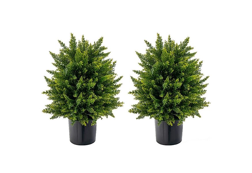 Kunstpflanze, COSTWAY, Höhe 55 cm, 2er Set Zeder Buchsbaum mit Topf günstig online kaufen