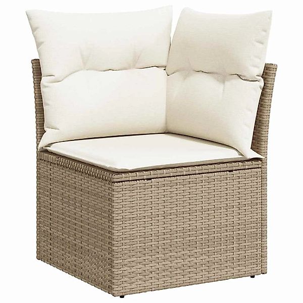 vidaXL Garten-Sofa-Set mit Kissen 9-Tlg Beige Poly Rattan 3348307 günstig online kaufen
