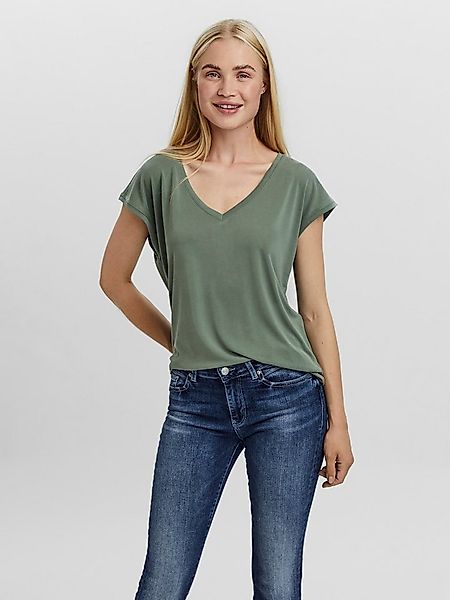Vero Moda V-Shirt VMFILLI SS V-NECK TEE GA NOOS Materialmix, relaxed fit günstig online kaufen