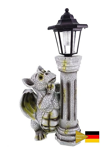Kremers Schatzkiste Gartenfigur Drache mit LED Solarlaterne für Garten und günstig online kaufen