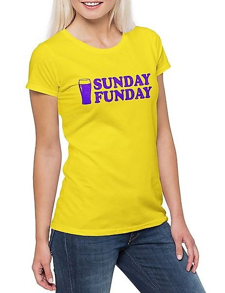 Urban Backwoods Print-Shirt Sunday Funday Damen T-Shirt Bier Beer Wochenend günstig online kaufen