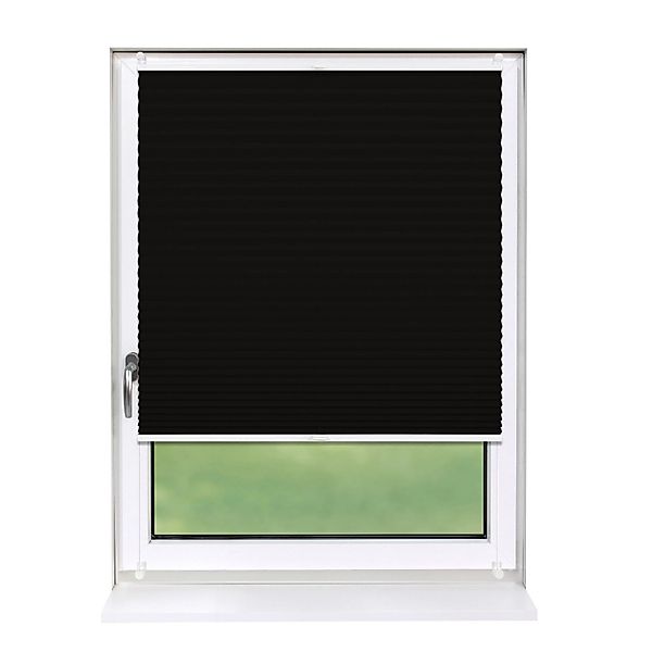 Deco-Raum Plissee Basic ohne Bohren 85x150cm Schwarz Blickdicht Klemmfix günstig online kaufen