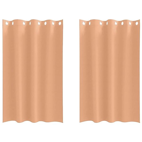 vidaXL Verdunkelungs-Vorhänge mit Ringen Hellbraun Polyester 4107369 günstig online kaufen