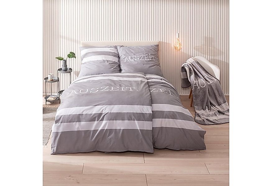 MTOnlinehandel Bettwäsche Auszeit 135x200 + 80x80 cm, 100 % Baumwolle, Bibe günstig online kaufen
