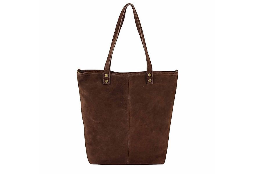 ITALYSHOP24 Schultertasche Made in Italy XL Damen Wildleder Tasche Shopper günstig online kaufen