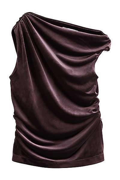 Next Blusentop Ärmelloses Samtoberteil mit Drapierung, Kurzgröße (1-tlg) günstig online kaufen