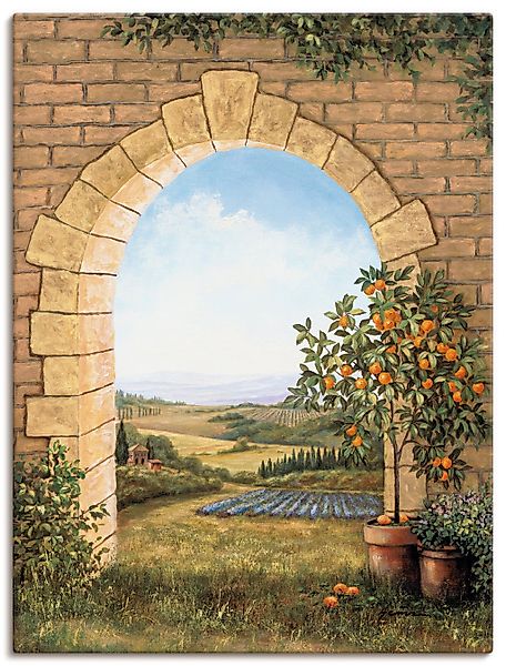 Artland Wandbild "Orangenbaum vor dem Torbogen" Fensterblick 1 Stk. tlg. al günstig online kaufen