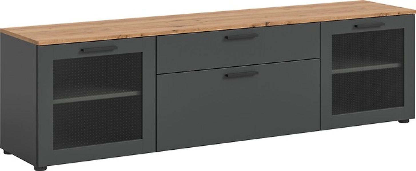 INOSIGN Lowboard »SALKIN, Breite 185 cm, 2 Türen mit ESG-Ornamentglas, 1 Sc günstig online kaufen