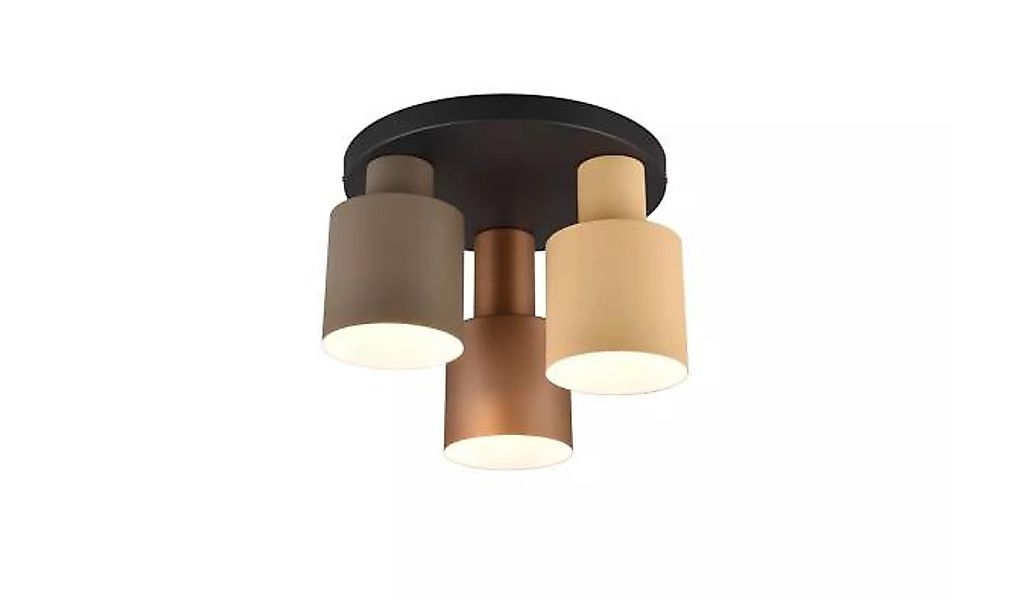 Deckenleuchte 3xE27 Schwarz Matt / Coffee / Beige / Taupe 1 Stück Metall He günstig online kaufen