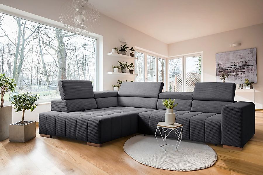 exxpo - sofa fashion Ecksofa "Elianos, hoher Sitzkomfort, aufwendige Kreuzs günstig online kaufen