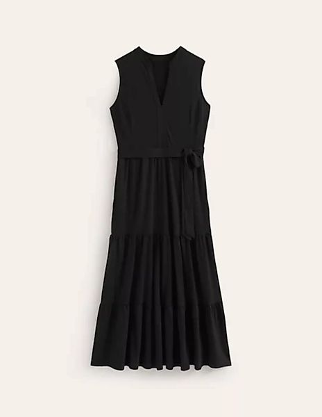 Naomi Maxi-Jerseykleid mit Ausschnitt Damen Boden, Schwarz günstig online kaufen