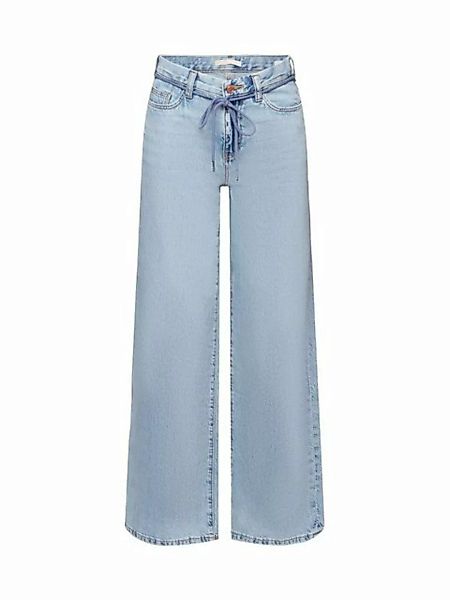 edc by Esprit Weite Jeans Jeans mit hohem Bund, weitem Bein und Schnürtel günstig online kaufen