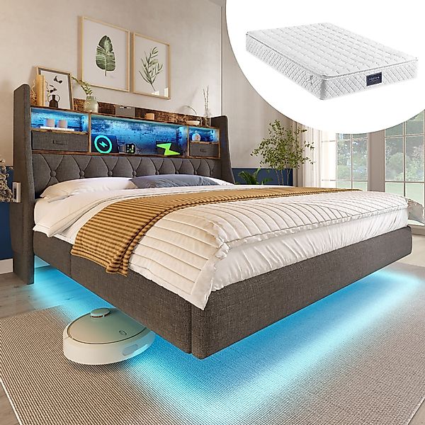 STILVORA Polsterbett 160x200 mit Matratze,Jugendbett Bettgestell günstig online kaufen