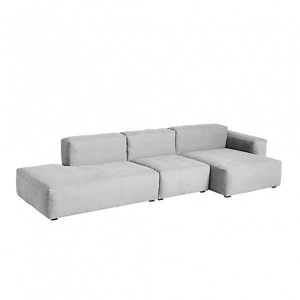 HAY - Mags Soft 3-Sitzer Sofa Armlehne niedrig - hellgrau/Naht dunkelgrau/S günstig online kaufen