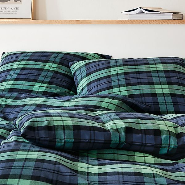 Elegante Flanell Bettwäsche Sheffield 2687-4 Flaschen-Grün 135x200 günstig online kaufen