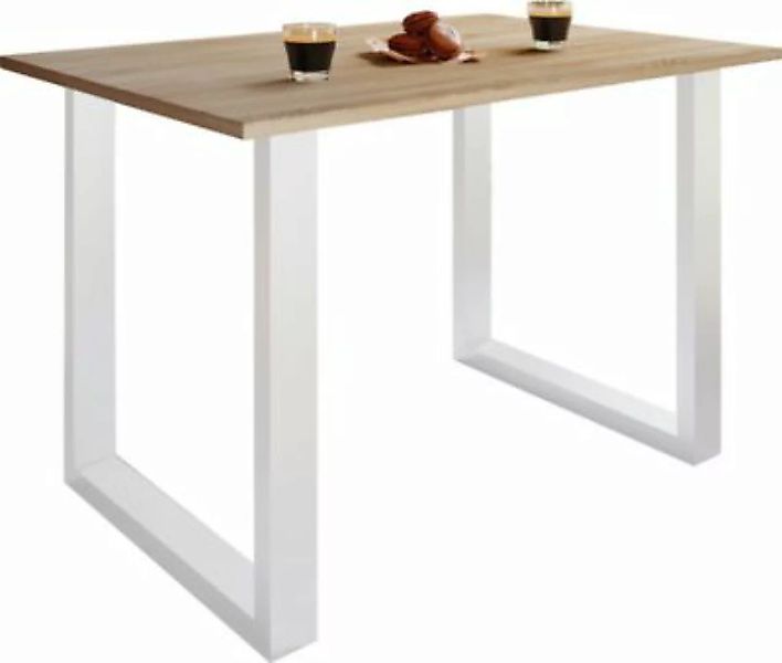 VCM Premium Holz Esstisch Küchentisch Speisetisch Tisch Xona U Weiß braun günstig online kaufen