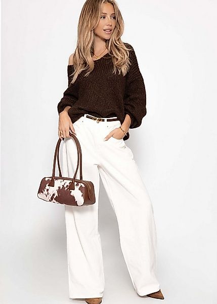 SASSYCLASSY 5-Pocket-Jeans Wide Leg Jeans mit hohem Bund für Damen günstig online kaufen