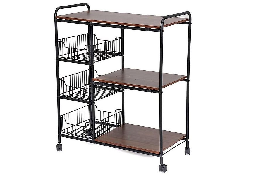 GLIESE POWER Küchenwagen Servierwagen mit 3 Schubladen Aufbewahrungskorb un günstig online kaufen