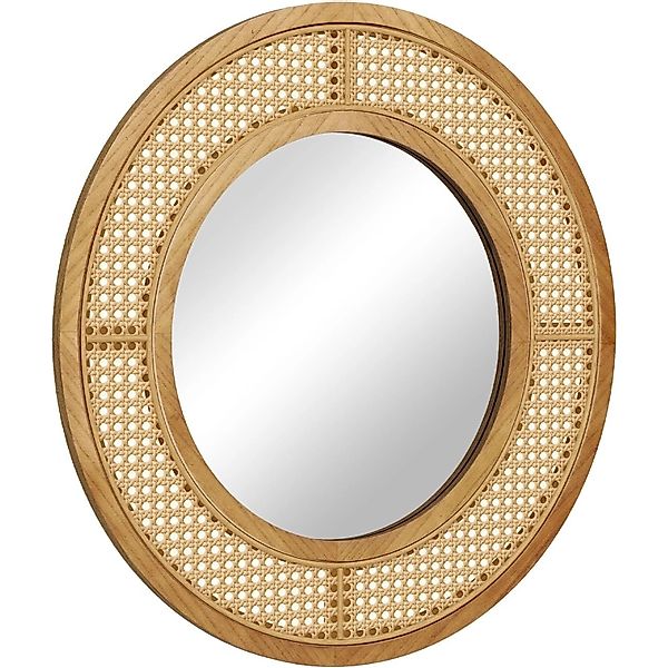 Costway Runder Wandspiegel Rattan Natur günstig online kaufen