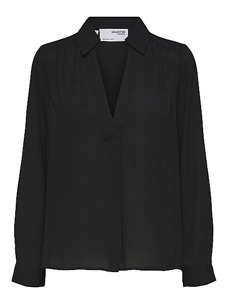 SELECTED Basic- Bluse Damen Schwarz günstig online kaufen