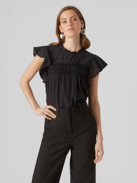 Vero Moda Blusenshirt "VMTRINE SL LACE TOP WVN NOOS" günstig online kaufen