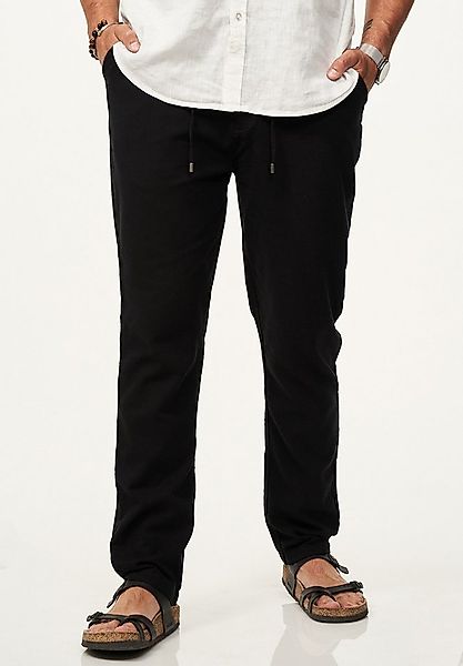 behype Leinenhose im Chinohosen Stil mit Gummibund & Kordel Herren luftige günstig online kaufen