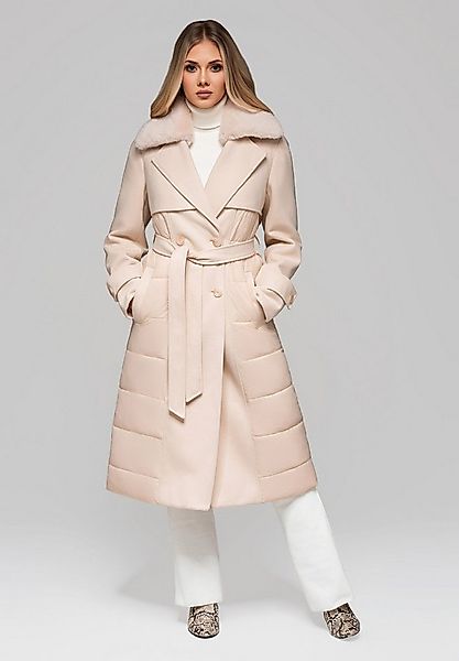 OMBRE Wintermantel Eleganter Mantel in Stepp-Optik mit Kunstpelzkragen günstig online kaufen