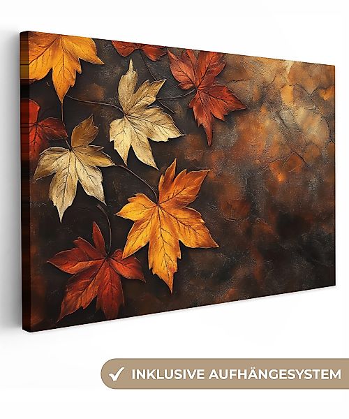 OneMillionCanvasses® Leinwandbild Herbstblätter - Braun - günstig online kaufen
