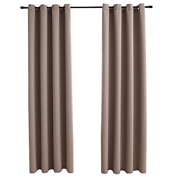 vidaXL Verdunkelungsvorhänge mit Metallösen 2 Stk Taupe 140x245cm 134436 günstig online kaufen