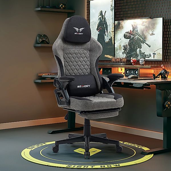 BRTHORY Gaming-Stuhl Rmit Verstellbare Kopfstütze Wippfunktion, günstig online kaufen