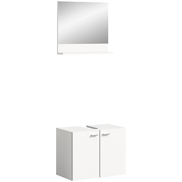 Waschbeckenunterschrank m. Spiegel 57 cm x 44 cm x 33 cm Weiß günstig online kaufen