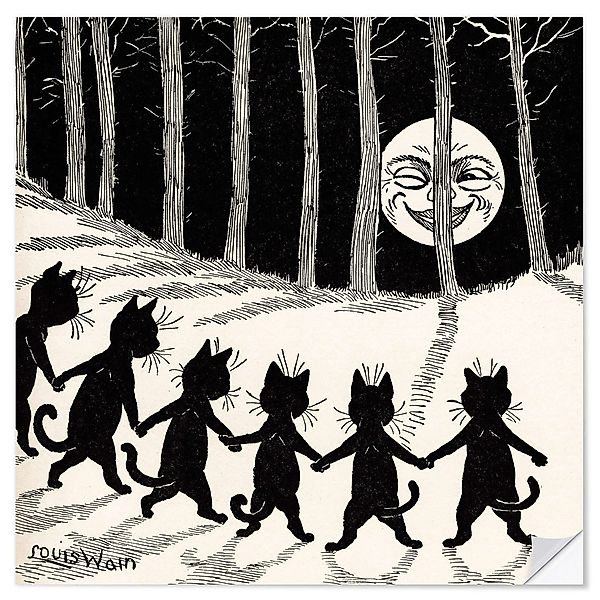 Posterlounge Wandbild Katzen bei Vollmond, Louis günstig online kaufen